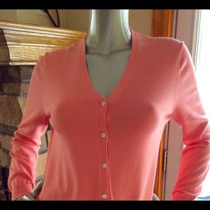 Brooks Brothers Summer Peach Cardigan Sweater Sz M